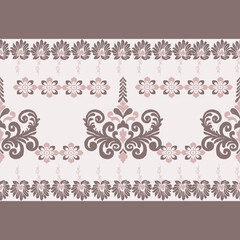 Ikat pattern hand drawn Golden brown tone, Motif ethnic  floral seamless textil,  embroidery, print striped ornament floral, pattern, design for wrapping, silk, scarf, background, textile