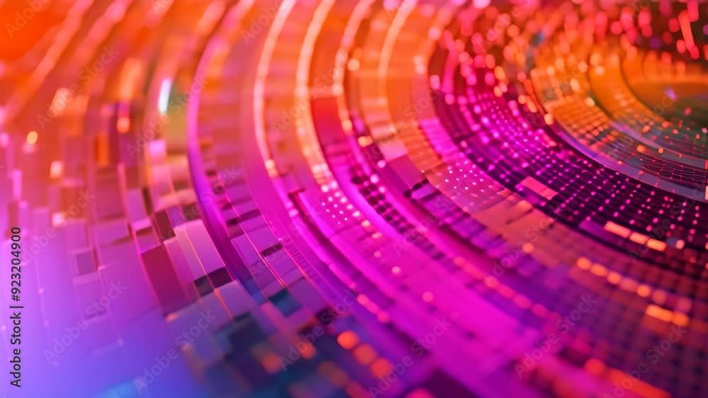 Poster circular object displaying vibrant multicolored data visualization, vibrant colors depicting data vi