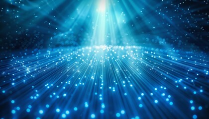 Blue Abstract Lights Background with Connecting Dots