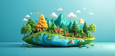 World Environment and Earth Day Concept with Colorful Globe and Eco-Friendly Design - Sustainable Energy, Green Industry, and Low Carbon Footprint Futuristic Background.	banner  design