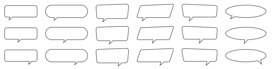 Speech bubble, speech balloon, chat bubble line art icon for apps and websites.