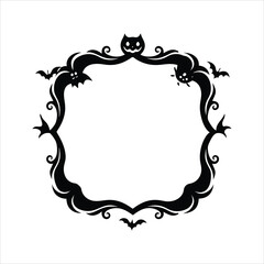 Hand drawn Halloween frame template design.