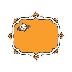 Hand drawn Halloween frame template design.