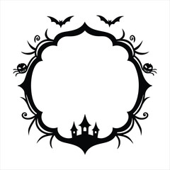 Hand drawn Halloween frame template design.