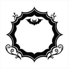Hand drawn Halloween frame template design.