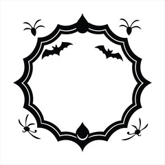 Hand drawn Halloween frame template design.