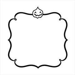 Hand drawn Halloween frame template design.