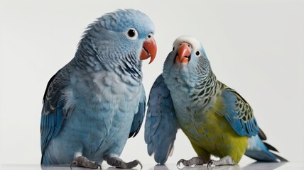 Naklejka premium transparent PNG of two blue parakeets, white background