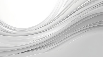 Abstract white, gray, silver, and black background of curved lines and shapes.