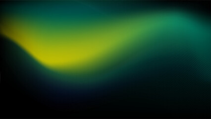 Abstract background with smooth dark green and yellow gradient waves and subtle lines, creating a modern and moody design.