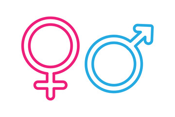 Male and female symbols Gender symbols. Men and Women sign.