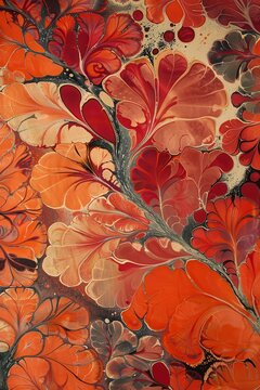 Marbled Paper in Renaissance and Victorian Style with Beautiful Turkey Inspired Decorative Patterns