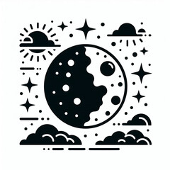  black moon flat colors thin lines