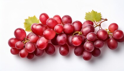 Fototapeta premium Red Grapefruit from Above: Isolated on White Background