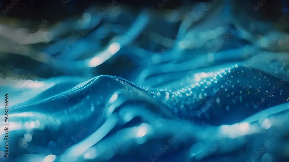 Poster Computer-generated wave of light in fluid motion, creating a mesmerizing visual display, Visualize a fluid mosaic of interconnected data points