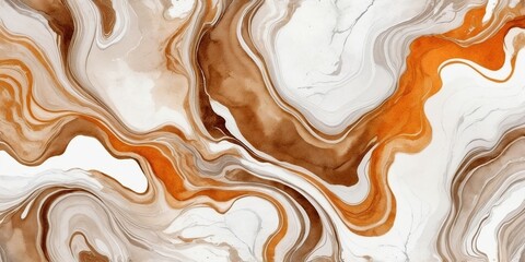 Abstract fluid design in brown and white.