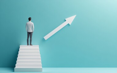 Conceptual Business Idea or Success Path in Minimalist Style with Copy Space