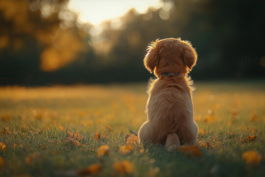 Puppy back - back view of cute pappy
