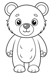 Fototapeta premium Artistic Bear Coloring Pages: Beautiful Designs for Kids. Cute. Bear. Coloring. Pages. Artistic