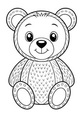 Fototapeta premium Unique Bear Coloring Pages: One-of-a-Kind Designs for Kids. Cute. Bear. Coloring. Pages. Unique