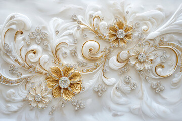 Luxury style white and gold color  awesome HD background