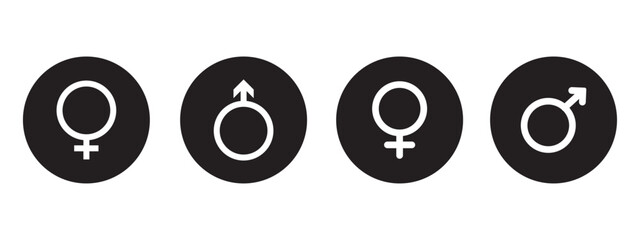 Gender icon vector design. Male and female sign of gender equality icon vector. Vector illustration