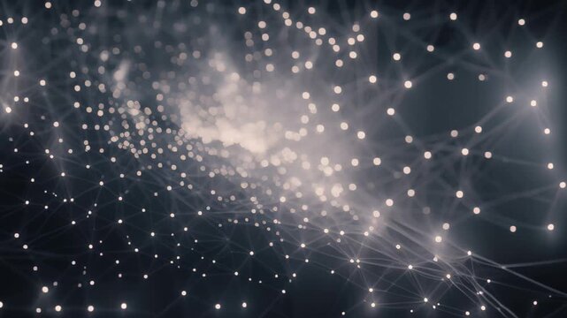 A world map covered in numerous bright lights indicating cities and urban areas, Visualizing the invisible web of connections and vulnerabilities in a digital ecosystem