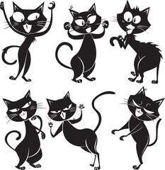 set of cats Vector