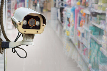 CCTV security camera on Shop
