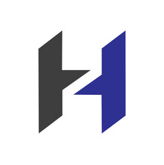 logo h vector alfabet art ilustration architecture © Pernah