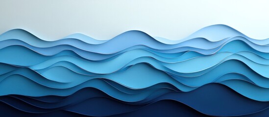 Fototapeta premium Abstract Paper Art: Ocean Waves