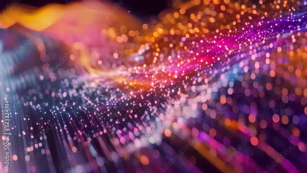 Poster colorful abstract background with dynamic blurry lights creating a vibrant and lively visual display