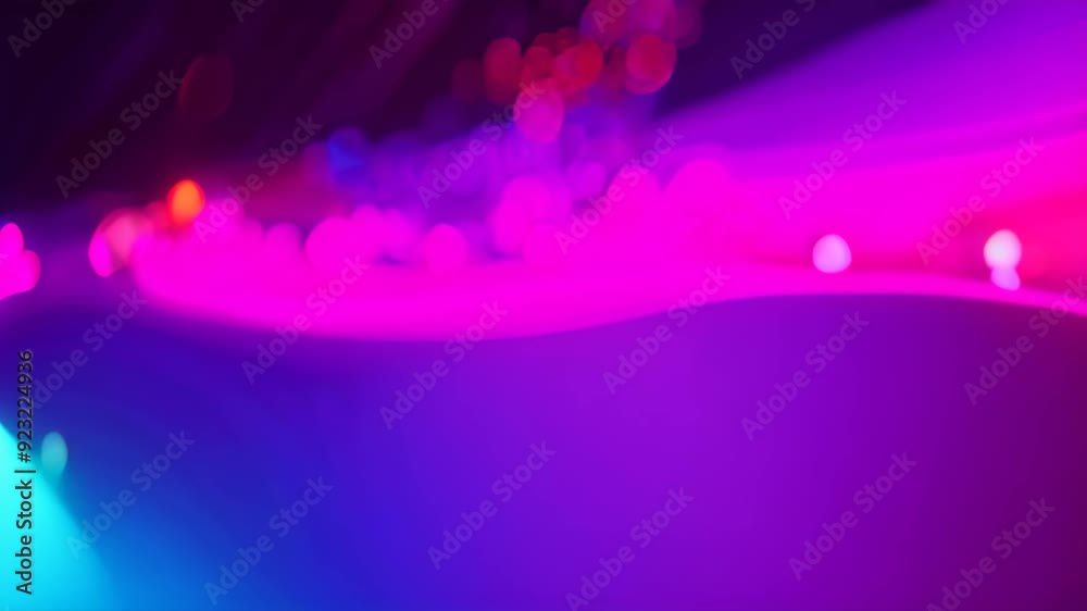 Poster colorful background filled with intersecting lines and dots in a dynamic pattern, visual representat
