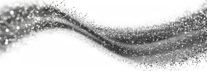 Fototapeta premium The elegance of silver glitter is amplified by a dynamic swirl, showcasing its brilliance in high definition.