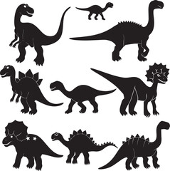 set of dinosaur silhouettes
