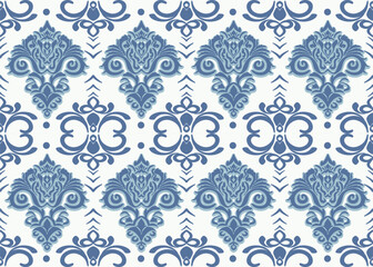 Damask Blue Pattern 