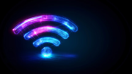 Colorful wi fi symbol on dark background, perfect as wallpaper or network concept.