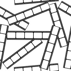 black Film strip vector cartoon seamless pattern background for wallpaper, wrapping, packing, and backdrop