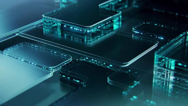 Digital Glassy Blocks Background. Use them to enhance any video presentation or motion graphics project. Ideal for displaying your logo, titles with a neutral and stylish background !