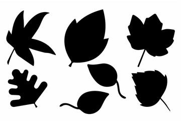 Black autumn leaves silhouette design.