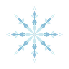 Fototapeta premium Snowflake. Abstract figure of a snowflake. Winter decorative element in flat style. 
