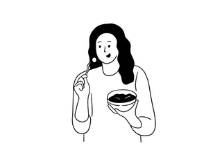 Woman eating food