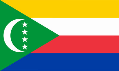 Flag of Comoros. Vector illustration. Accurate dimensions, element proportions and colors.	