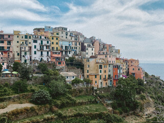 Fototapeta premium view of the village on the cliffs