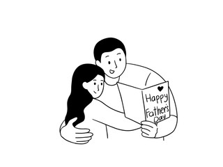 Father and daughter reading love letter father's day