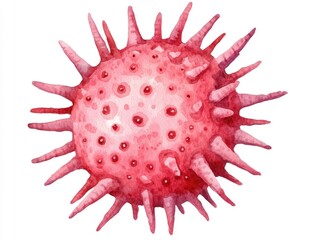 Charming and Whimsical Watercolor of a Happy Sea Urchin with Colorful Spines Perfect for Nursery Wall Art Children s Room Decor and Aquatic Themed Designs