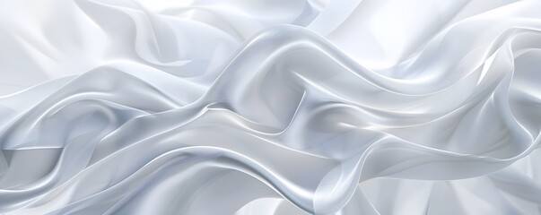 Obraz premium Abstract White Draped Fabric with Smooth, Flowing Lines