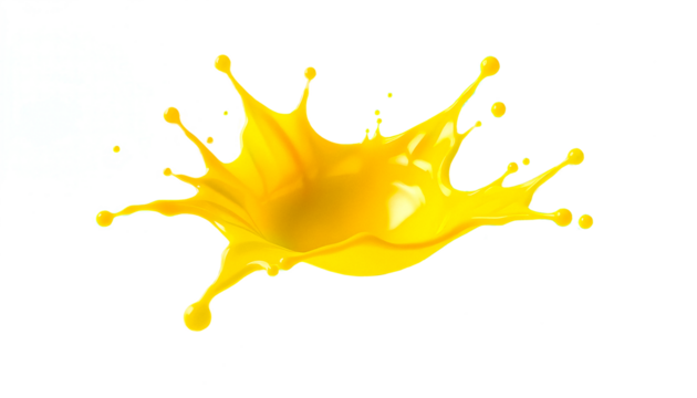 Dynamic yellow mango splash isolated on Png background with drops and ripples, Vibrant Yellow Mango Splash with Droplets Eye-Catching Yellow Splash with Ripples and Drops for Beverage Photography