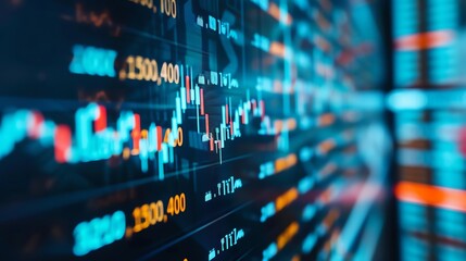 Digital display showing fluctuating currency exchange rates, real-time data, forex market