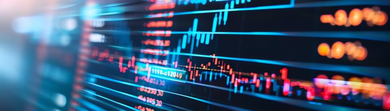 Digital dashboard with real-time currency rate changes, financial technology, forex market
